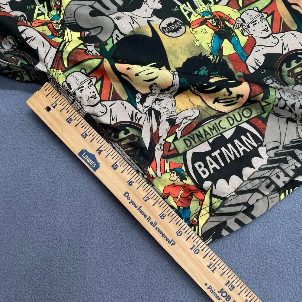 Batman DC Comics Retro Swim Trunks Mens 2XL Superman Flash Lined Pocket‎ Beach